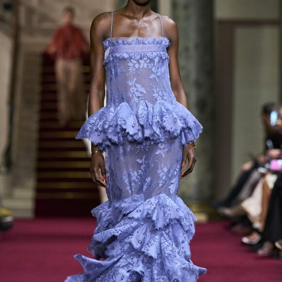 𝒁𝑰𝑴𝑴𝑬𝑹𝑴𝑨𝑵𝑵 Eden blue suspender long dress - Picture 2 of 9